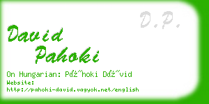 david pahoki business card